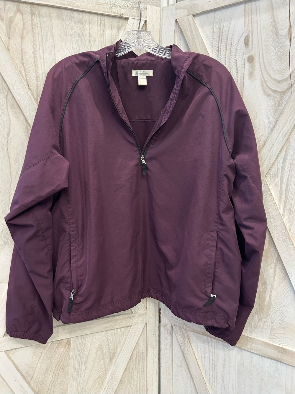 Lady Hagen Plum Half-Zip Hooded Utility Jacket